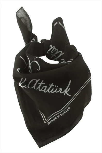 Atatürk İmzalı Desenli Bandana 50*50 ürün görseli 1