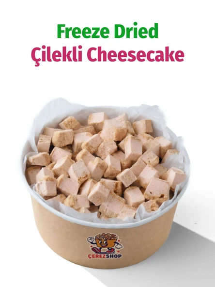 Freeze Dried Çilekli Cheesecake – Kurutulmuş Çıtır Cheesecake Küpleri, Tatlı Küpleri Atıştırmalık ürün görseli 1