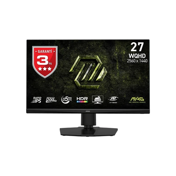 MSI 27" RAPID IPS MAG 272QPF E20 0.5MS 200HZ HDMI-DP Pivot Gaming Monitör 2560x1440 ürün görseli 1