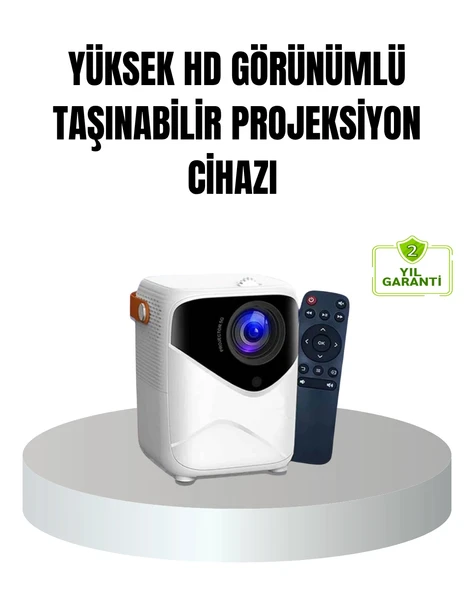 Nevamel Taşınabilir 1080P HD Akıllı Projektör – 64GB Dahili Hafıza 2GB RAM Uzaktan Kumandalı ürün görseli 1
