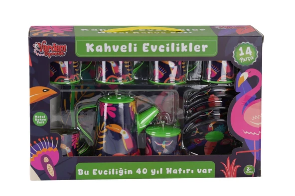 ATF-996-7A-10A 14 PARÇA DESENLİ METAL ÇAY SET ürün görseli 1