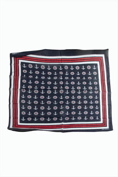 Çapa Dümen Desenli Bandana 50*50 - Resim 2