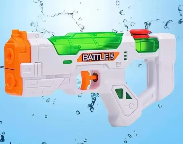 Water Warfare 25 cm İki Atış Modlu Su Tabancası Yeşil - Beyaz ürün görseli 1