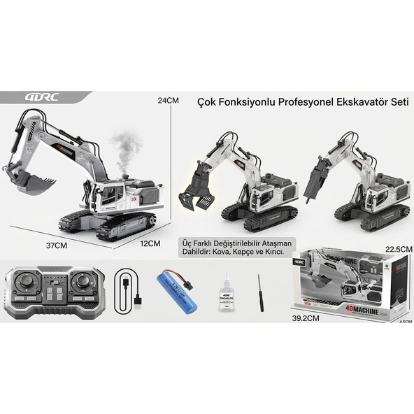 4D-E3 METAL DEĞİŞEBİLEN 3 BAŞLIKLI DUMAN ATAN İŞ MAKİNASI ürün görseli 1
