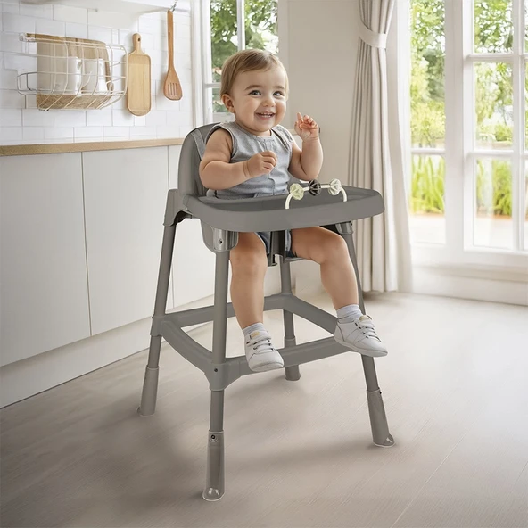 7566 MAMA SANDALYESİ OYUNCAKLI - STONE GRİ - Resim 2
