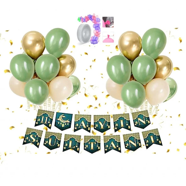 11 Ayın Sultanı Ramazan Ev Süsü Balonlu Set Ev Süsleme Toptan ürün görseli 1