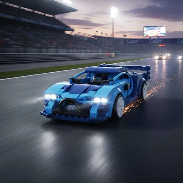 C51073W CADA BLUE RACE CAR 325 PARÇA BLOCK OYUNCAK - Resim 4