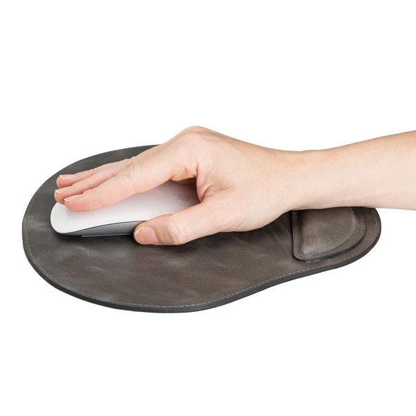 Bileklikli Deri Mouse Pad VS4EF Gri - Resim 3