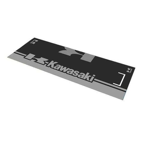 Kawasaki Gri Desenli 80 X 220 Cm Kaydırmaz Motosiklet Halısı ürün görseli 1
