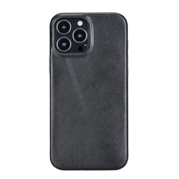 Apple iPhone 13 Pro Max Uyumlu Deri Arka Kapak ROCK RST1 Siyah ürün görseli 1