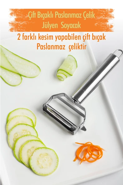 Paslanmaz Çelik Sebze Meyve Julyen Soyucu & Doğrayıcı 17 Cm ürün görseli 1
