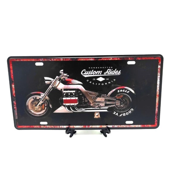 Dekoratif Metal Plaka Custom Rides Harley Davidson California ürün görseli 1