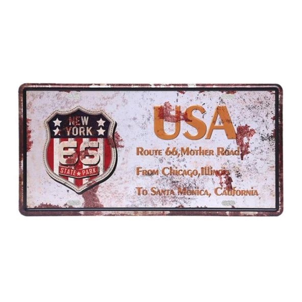 Dekoratif 3D Metal Plaka USA New York 30cm ürün görseli 1