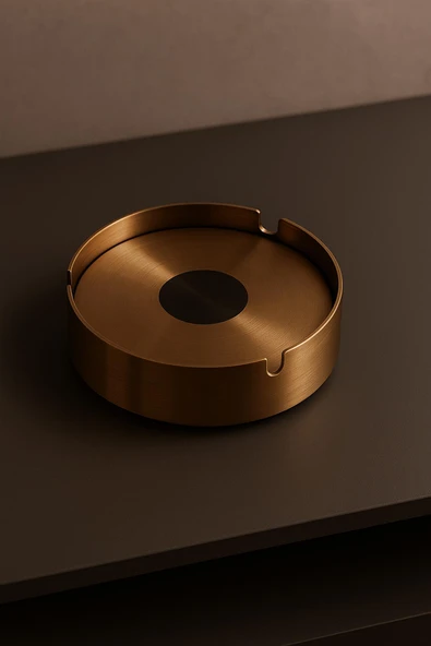 Paslanmaz Çelik Kapaklı Küllük 10 cm - Resim 2