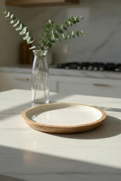 Mango Agacı Pasta Tabağı & Sunum Tabağı 20 Cm Krem - Resim 3