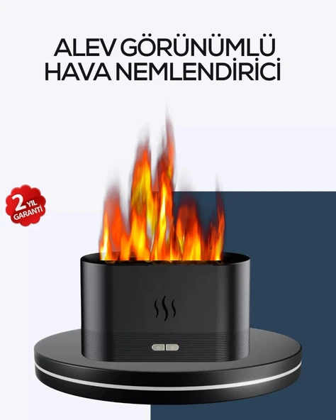 Nevamel® Aromatik Oda Kokusu Difüzörü Alev Tasarımlı LED Işıklı Nemlendirici ürün görseli 1