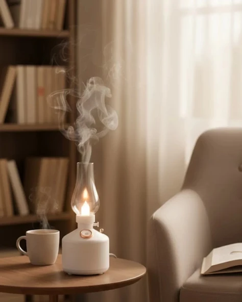 Nevamel® Retro LED Işıklı 1200 mAh Şarjlı Aroma Difüzörü 280 ml Su Kapasiteli ürün görseli 1