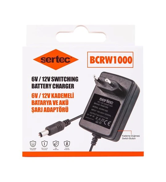 BCRW1000 6V/12V 1A Kademeli Batarya ve Akü Şarj Adaptörü ürün görseli 1
