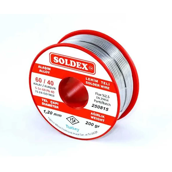 60-40 Lehim Teli 200 Gr 1 mm - Sn:60 / Pb:40 ürün görseli 1