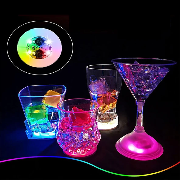 Işıklı Yapışkanlı Bardak Altı Aparatı Ledli 3 Fonksiyonlu 6 cm Çap ürün görseli 1