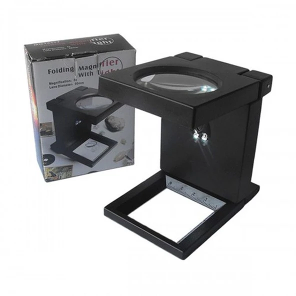 Katlanır Plastık Led Işıklı Test Cıhazı Büyüteç 2.5X90Mm ürün görseli 1