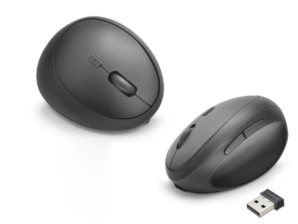 Kablosuz Ergonomik Dikey Mouse Dual Mod 3200 Dpi 6 Tuş Bilek Dostu - Siyah ND1210 ürün görseli 1