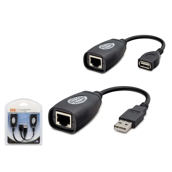 USB RJ45 Kablolu Uzatıcı Seti 45 m - Siyah HDX5008 ürün görseli 1