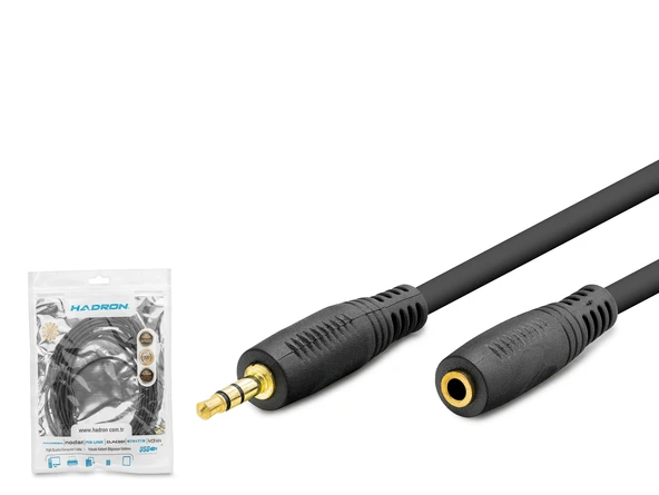 3.5 Mm Aux Uzatma Kablosu 5 M - Siyah HDX1020 ürün görseli 1