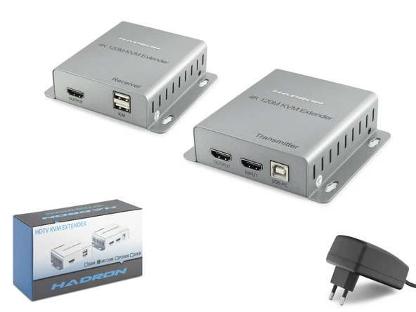 Hdmi Kvm Extender 4K Loop-Out 120 M - Gümüş HDX1363 ürün görseli 1