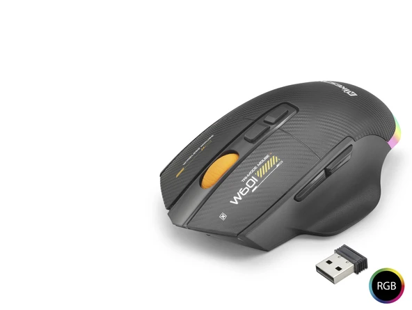 Tri Mode Mouse 12800 Dpi 7 Tuş Makro 1000Hz Rgb - Siyah W601B ürün görseli 1