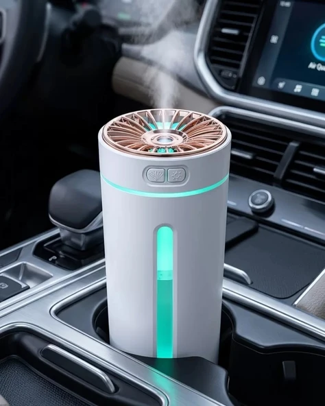 Nevamel® Araç İçi Hava Nemlendirici 5 Esans Hediyeli LED Işıklı USB Buhar Makinesi ürün görseli 1