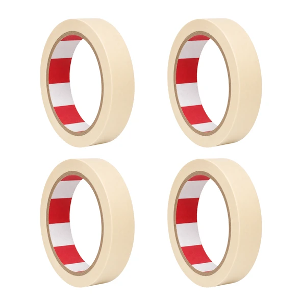 (4 ADET) Kağıt Bant Boya Maskeleme Bandı 24 mm x 25 Metre Hobi Boya Badana Kestirme İçin Kağıt Bant ürün görseli 1