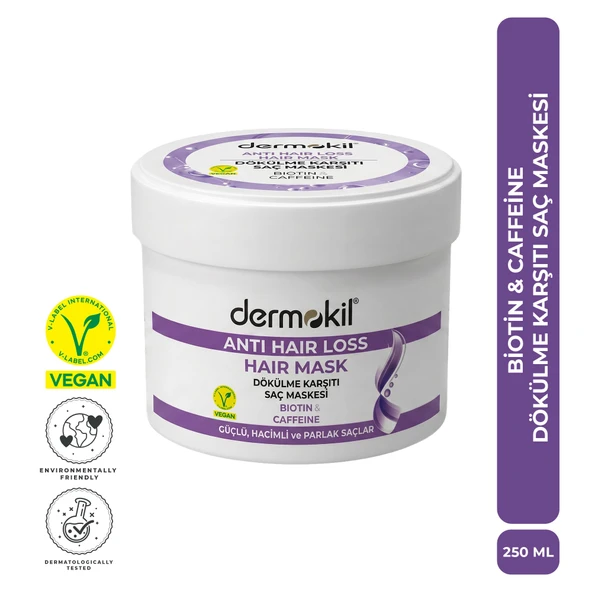 Dermokil Dökülme Karşıtı (Biotine-Caffeine) Saç Bakım Maskesi 250 ml ürün görseli 1