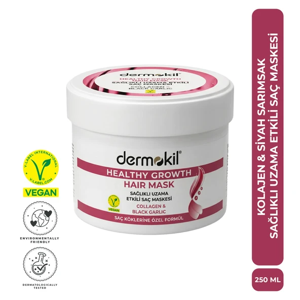 Dermokil Kolajen Siyah Sarımsak Saç Bakım Maskesi 250 ml ürün görseli 1
