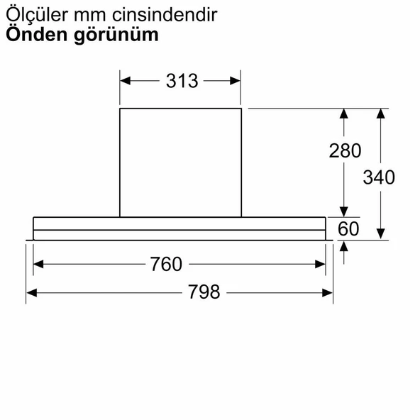 Bosch DBB85CC60 Siyah Ankastre Davlumbaz - Resim 8