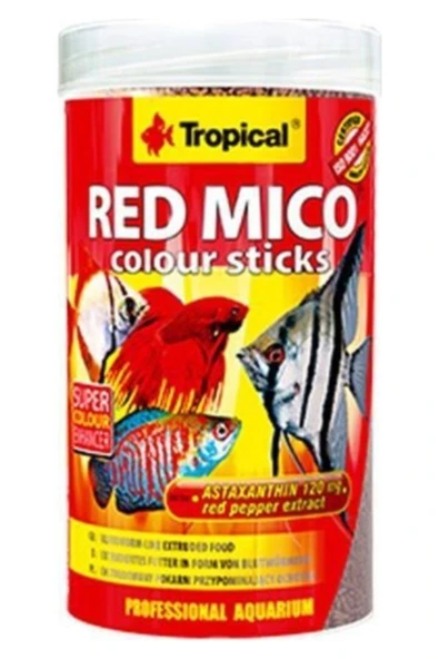 Tropical Red Mico Colour Sticks Kan Kurdu Içerikli Ekstrüde Balık Yemi 250 ml 80 gr ürün görseli 1