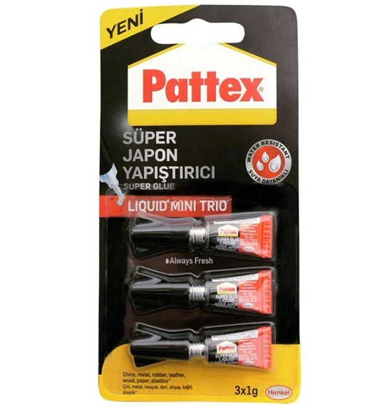 Pattex Süper Japon Yapıştırıcı Mini Trio 1Gr 3Lü ürün görseli 1