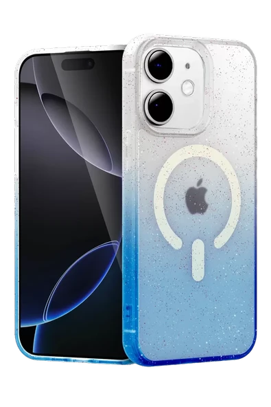 Newface Apple iPhone 11 Pummel Shiny Magsafe Kapak - Mavi ürün görseli 1