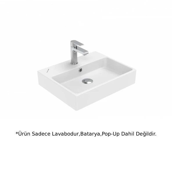Creavit NX242 Next Tezgah Üstü Kare Lavabo Beyaz 40x50 cm ürün görseli 1