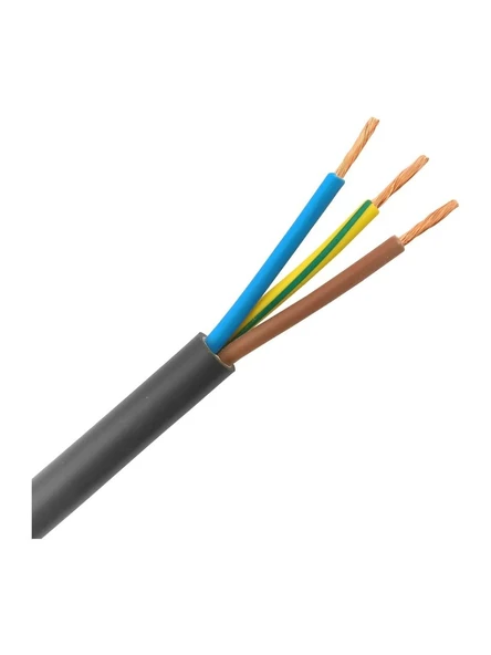Öznur 3x2.5 mm Siyah TTR Çok Telli Kablo H05VV-F 1 METRE ürün görseli 1