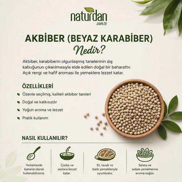 Akbiber Beyaz Karabiber 1 Kg - Resim 4