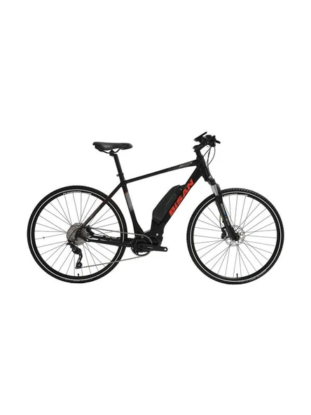 BİSAN E-TREKKING ELEKTRİKLİ ERKEK ŞEHİR BİSİKLETİ 50CM HD 28 JANT 10 VİTES MAT SİYAH KIRMIZI ürün görseli 1