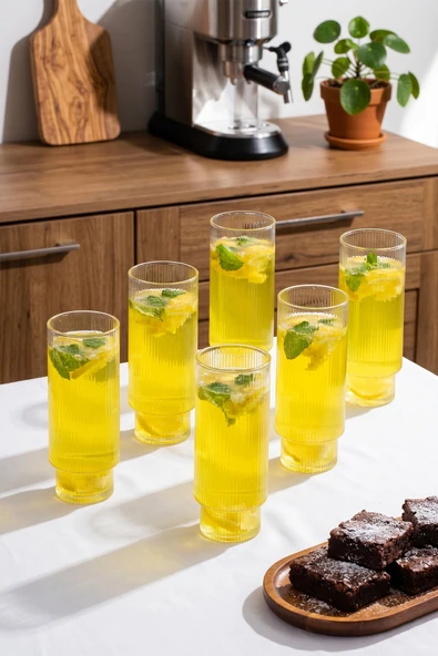 Porsima 04179 6lı Cam Meşrubat Bardağı Çay Kahve Bardak Kupa Şeffaf 350 ml ürün görseli 1