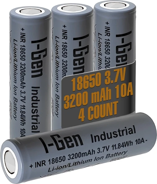 I-Gen E004 INR 18650 Şarjlı Pil 3.7V 3200 Mah 10A - 4 Lü Paket ürün görseli 1