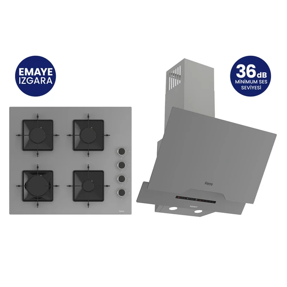 Gri 2'li Silentart Ankastre Set SS208+D065-SA ürün görseli 1