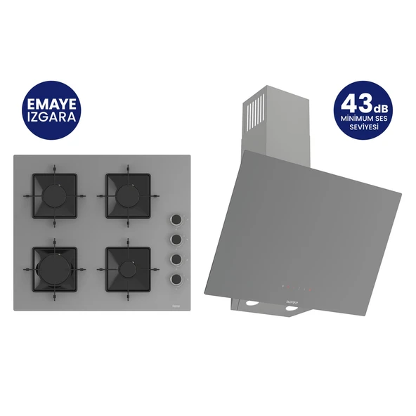 Gri 2'li Silentart Ankastre Set SS208+D079-SA ürün görseli 1