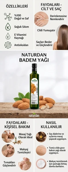 Tatlı Badem Yağı 250 ml - Resim 2