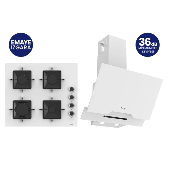Beyaz 2'li Silentart Ankastre Set SS206+D064-SA ürün görseli 1