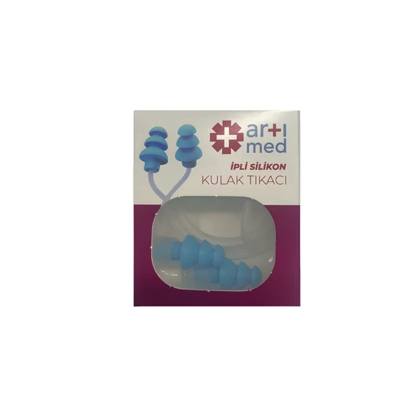 Artımed İpli Silikon Kulak Tıkacı Mavi ürün görseli 1
