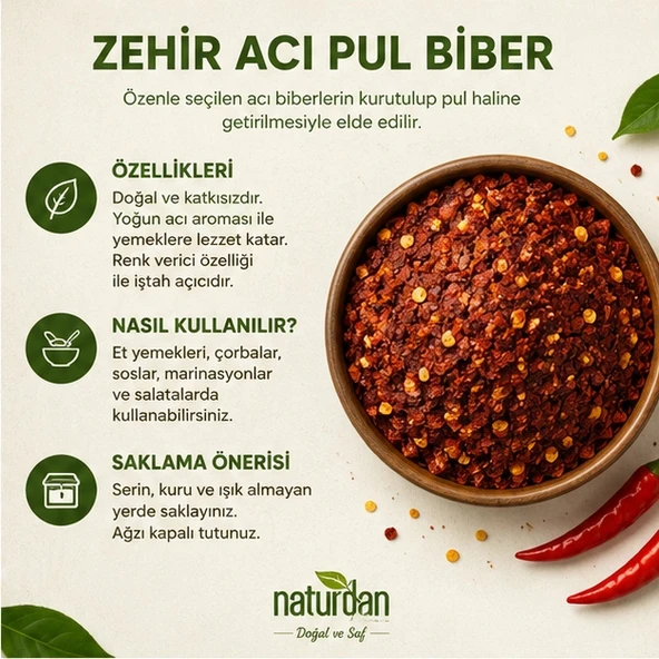 Zehir Acı Pul Biber 1 Kg - Resim 5